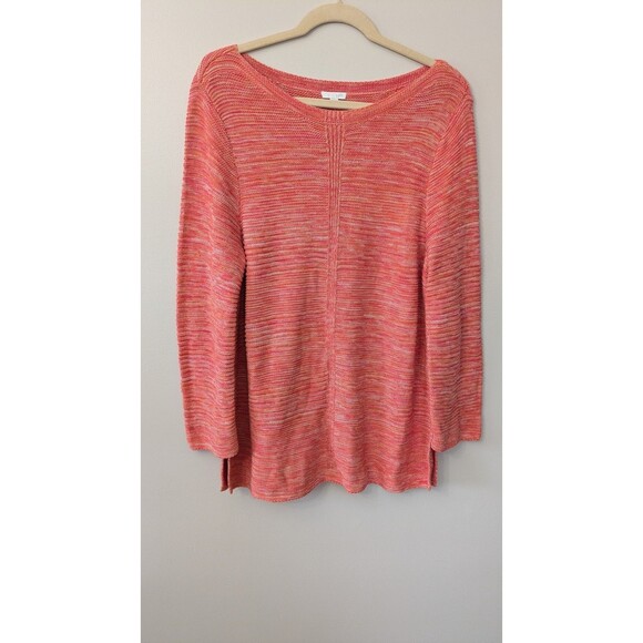J Jill Womens Sweater Tunic XL Textured Heavy Knit Pink Orange Colorful NWT - Picture 1 of 10